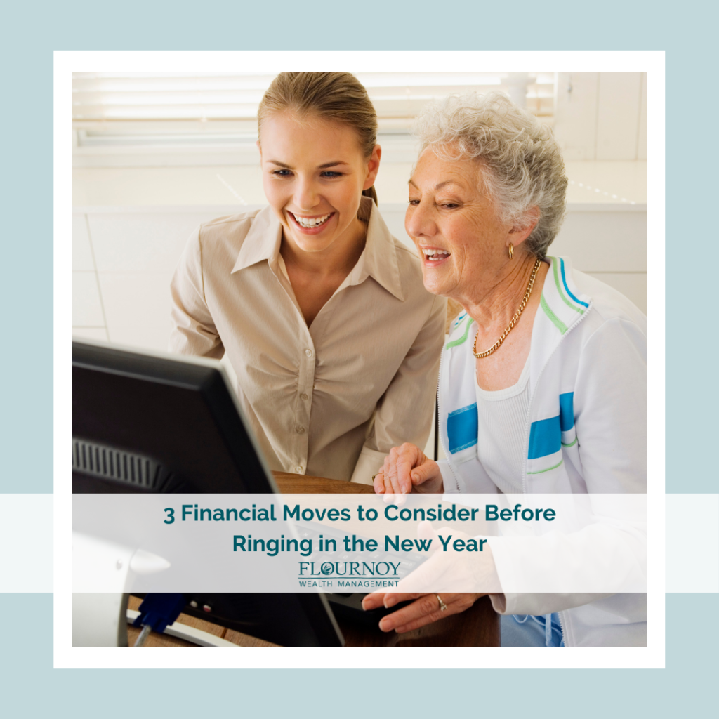 Photo: Young woman and grandmother looking at a computer. "3 Financial Moves to Consider Before Ringing in the New Year"